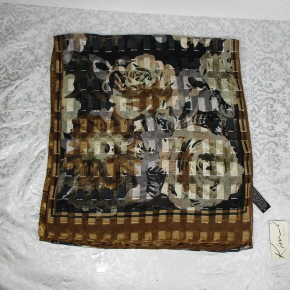 KIM ROGERS Sheer Floral Scarf NWT - Picture 2 of 9